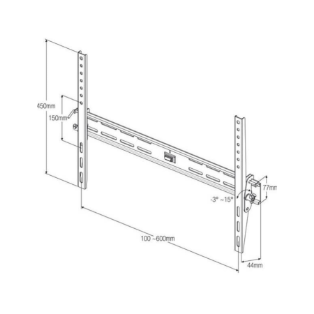 Vivanco - 37985 - Wall Bracket - Dimensions