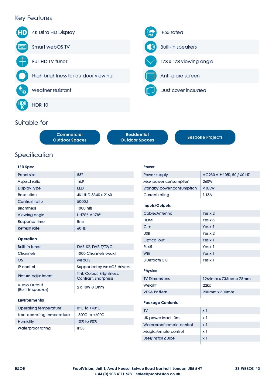 ProofVision 55 inch Lifestyle Plus - Page 2