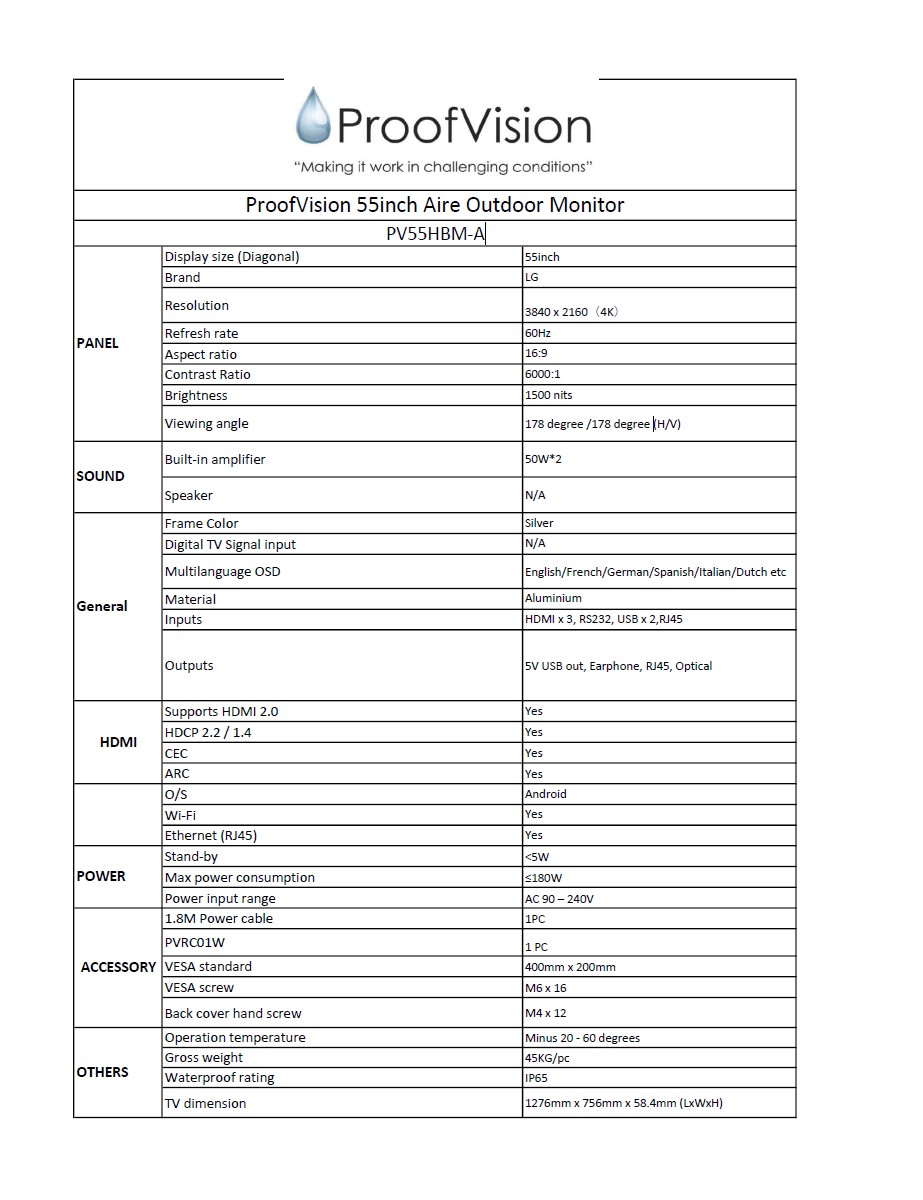 ProofVision Aire PV55HBM-A